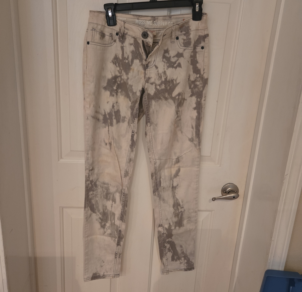 Mossimo Supply Co. Women’s Gray & White Tie-Dye Skinny Jeans
